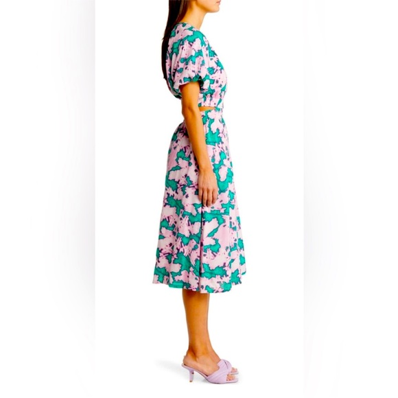 NWOT Chelsea28 Dress Puff Sleeve Side Cut-Out Organic Cotton Blend - Picture 4 of 14